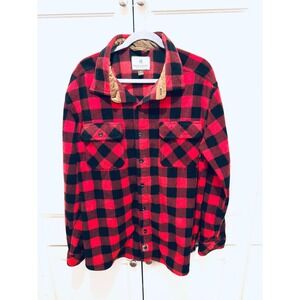 Legendary Whitetails Red Black Plaid Flannel Lined Shirt Jacket Men's XL